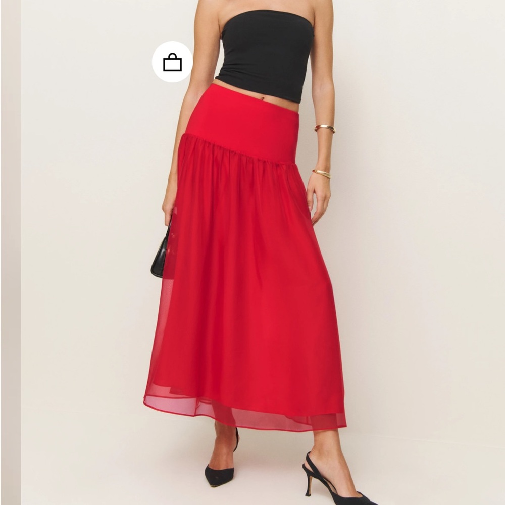 Reformation Nuria Skirt Red - Size S
